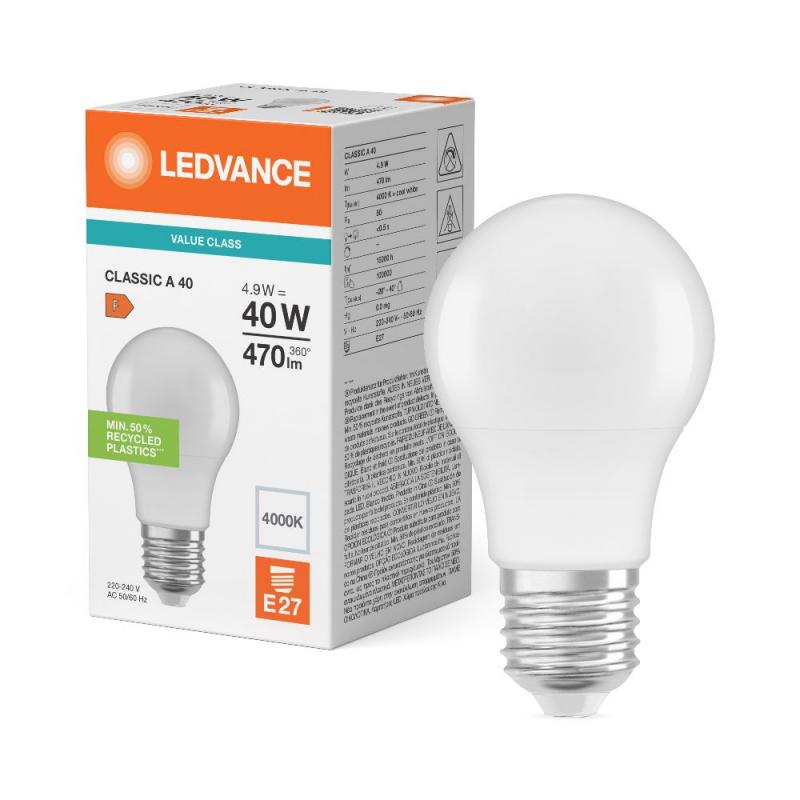 Ledvance E27 LED Lampe Classic matt 4,9W wie 40W 4000K neutralweißes Licht - Performance Class